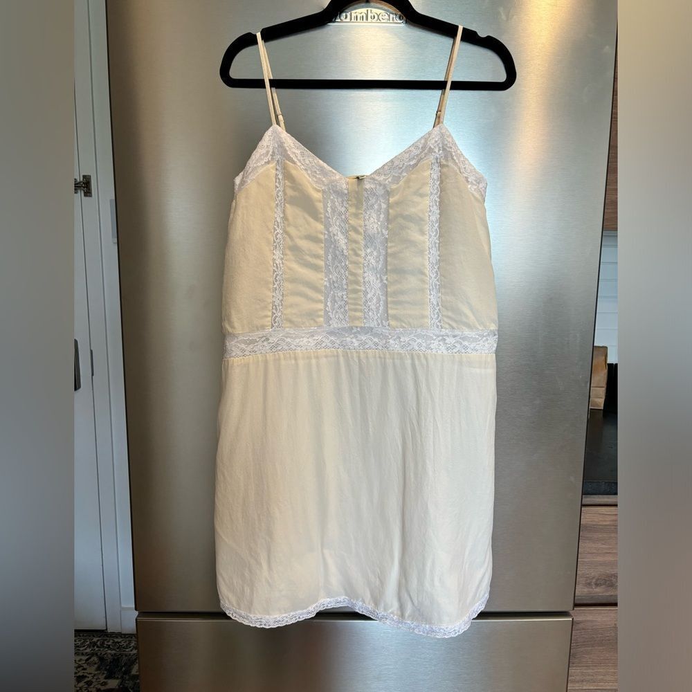 Joie Silk Lace Trimmed Spaghetti Strap Fiorato Slip Dress